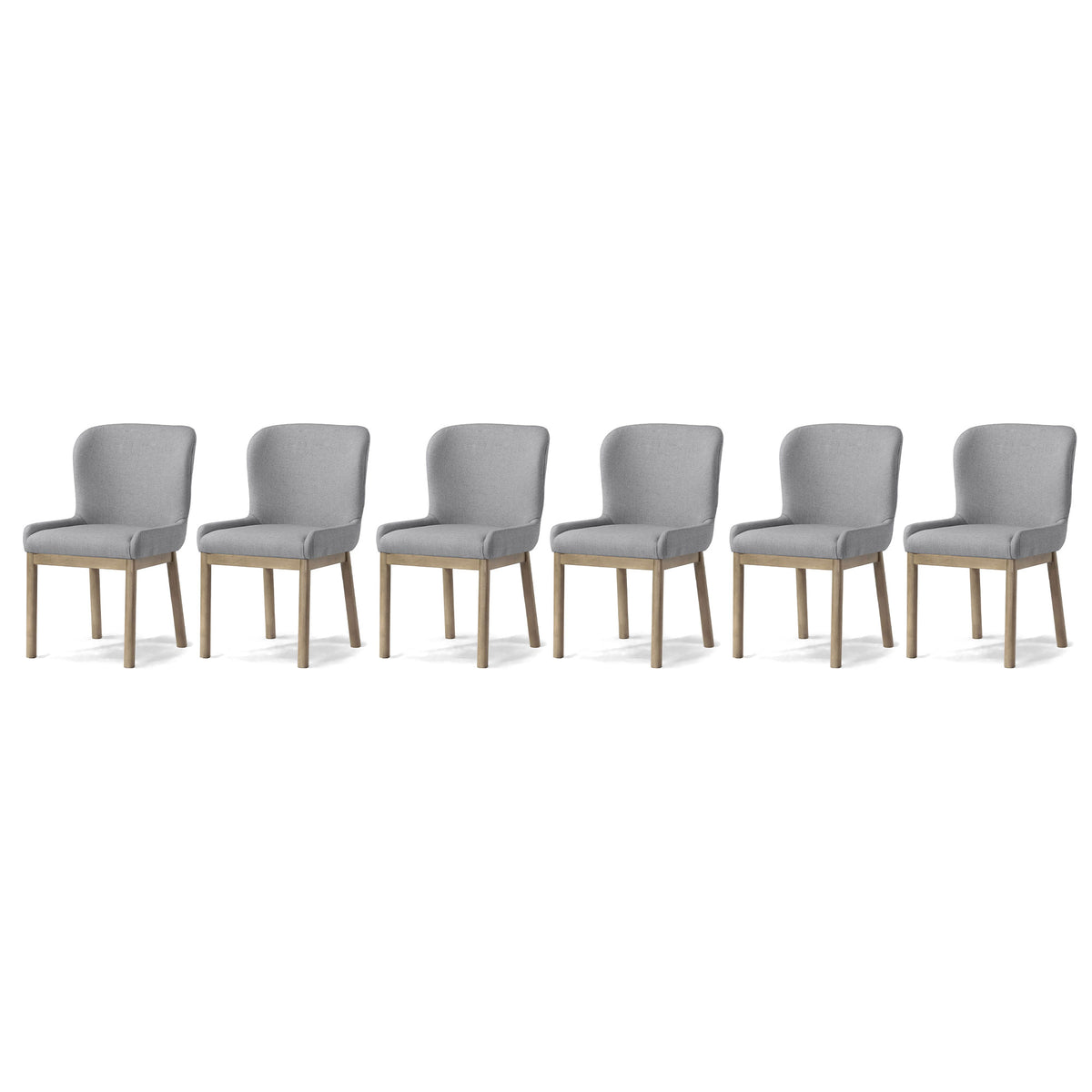 Maven Lane Gia Contemporary Dining Chair, Refined Grey, Taupe Fabric, Set of 6