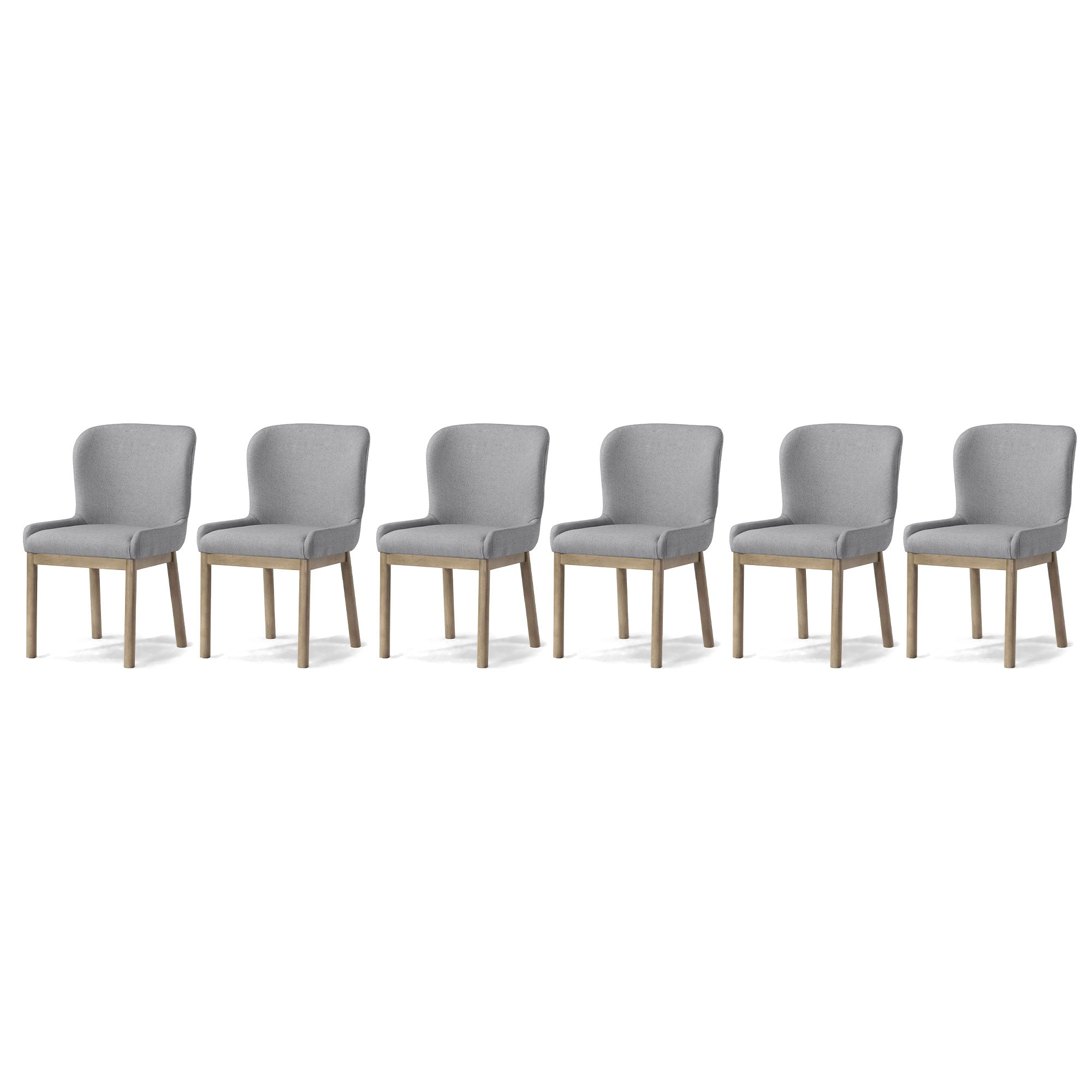 Maven Lane Gia Contemporary Dining Chair, Refined Grey, Taupe Fabric, Set of 6