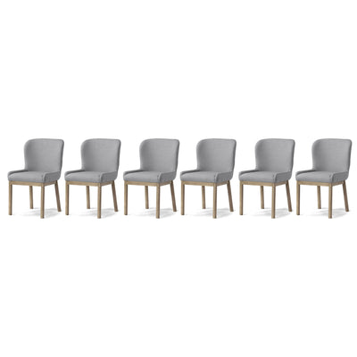 Maven Lane Gia Contemporary Dining Chair, Refined Grey, Taupe Fabric, Set of 6