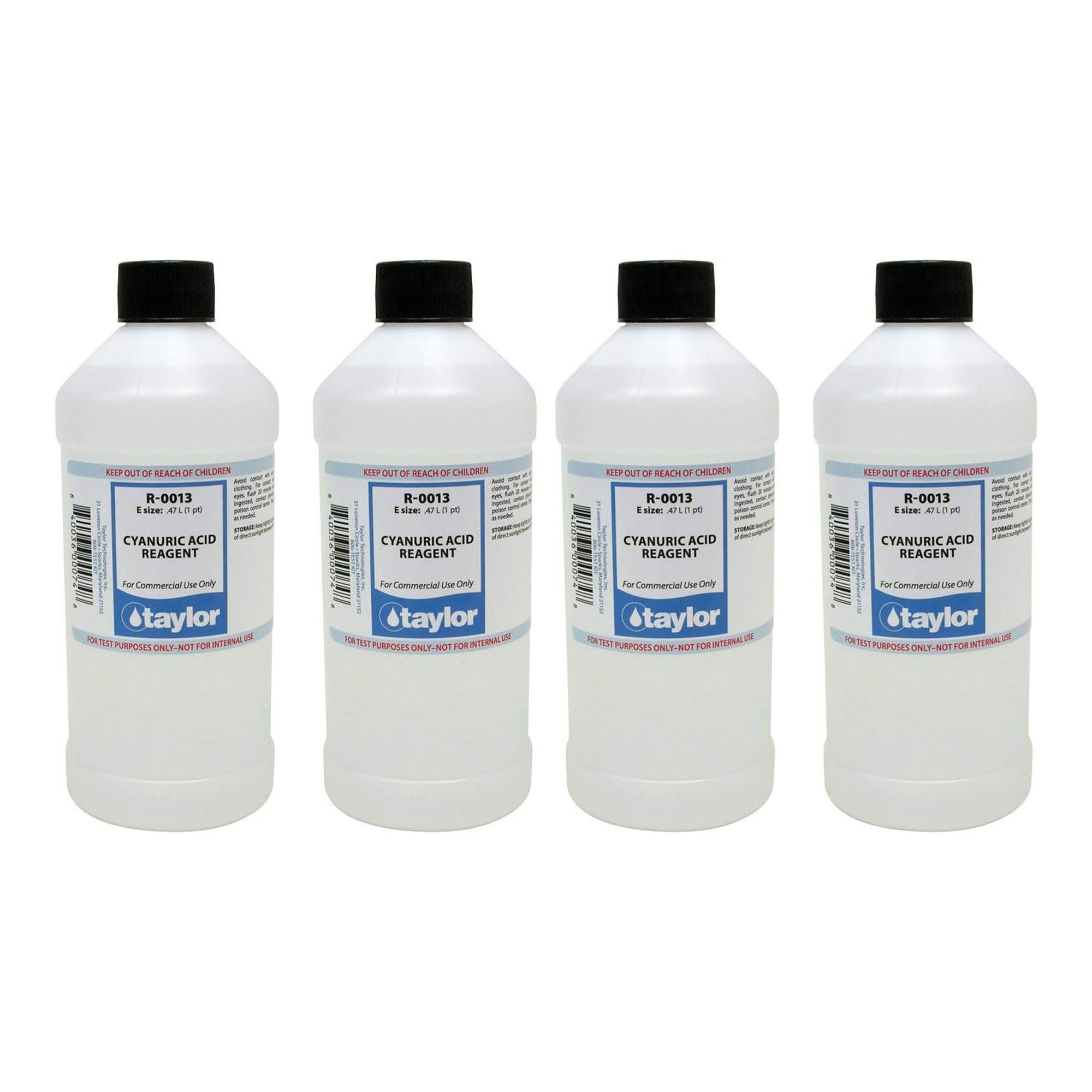 Taylor 16 Ounce Bottle Swimming Pool Cyanuric Acid Reagent 13 Test Kit (4 Pack)