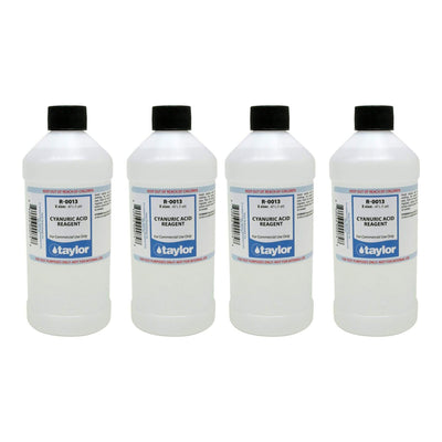 Taylor 16 Ounce Bottle Swimming Pool Cyanuric Acid Reagent 13 Test Kit (4 Pack)