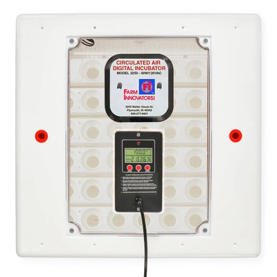 Farm Innovators 40W Digital Circulated Air Incubator for Up to 48 Eggs, White - VMInnovations