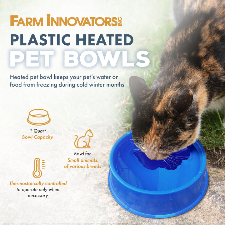 Farm Innovators Heated Pet Bowl w/Anti Chew Cord for All Breed Sizes (Open Box)