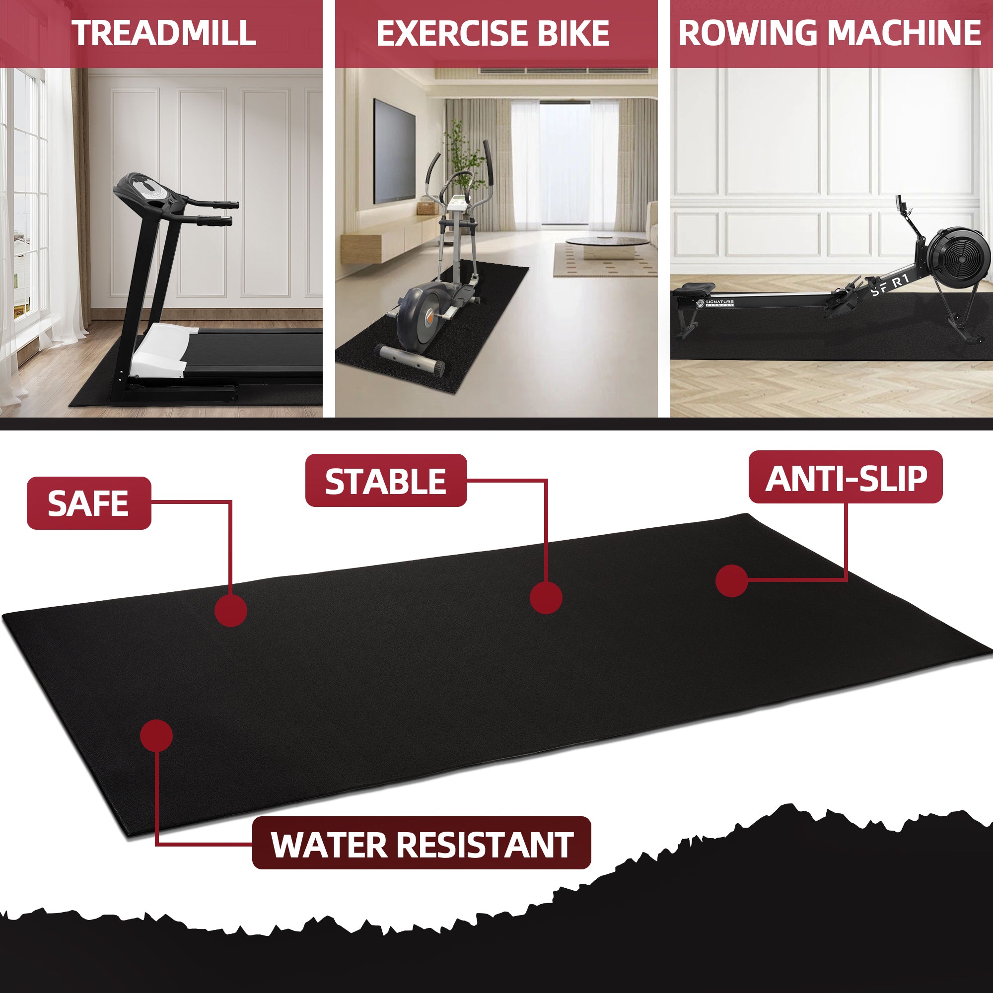BalanceFrom Fitness 4' x 8' High Density Gym Equipment Mat for Floor Protection - VMInnovations