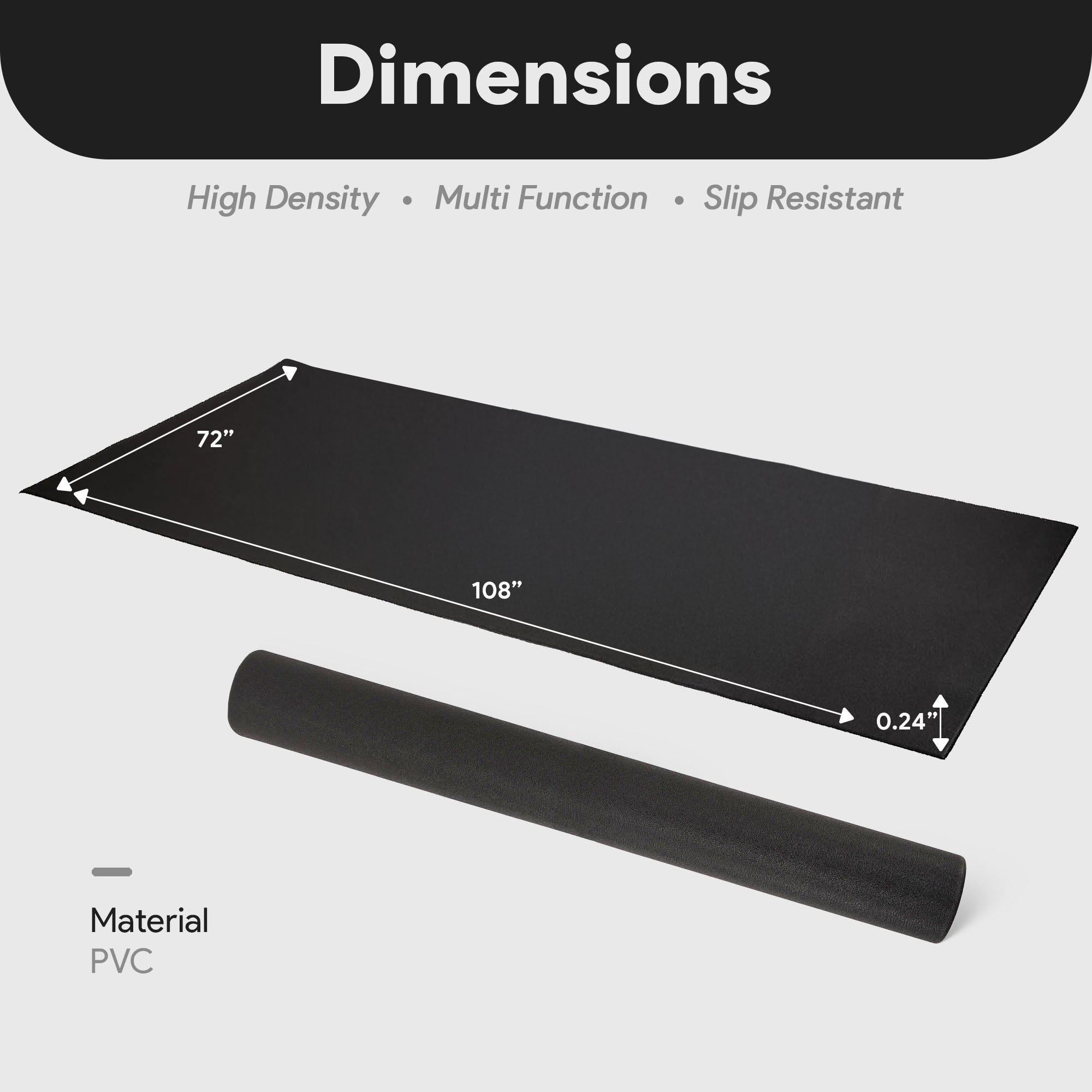 BalanceFrom 6' x 9' High Density Gym Mat for Floor Protection (Open Box) - VMInnovations