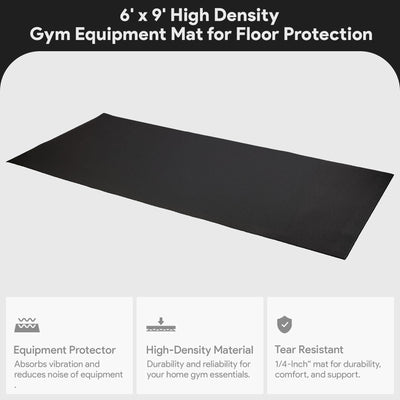 BalanceFrom Fitness 6' x 9' High Density Gym Equipment Mat for Floor Protection