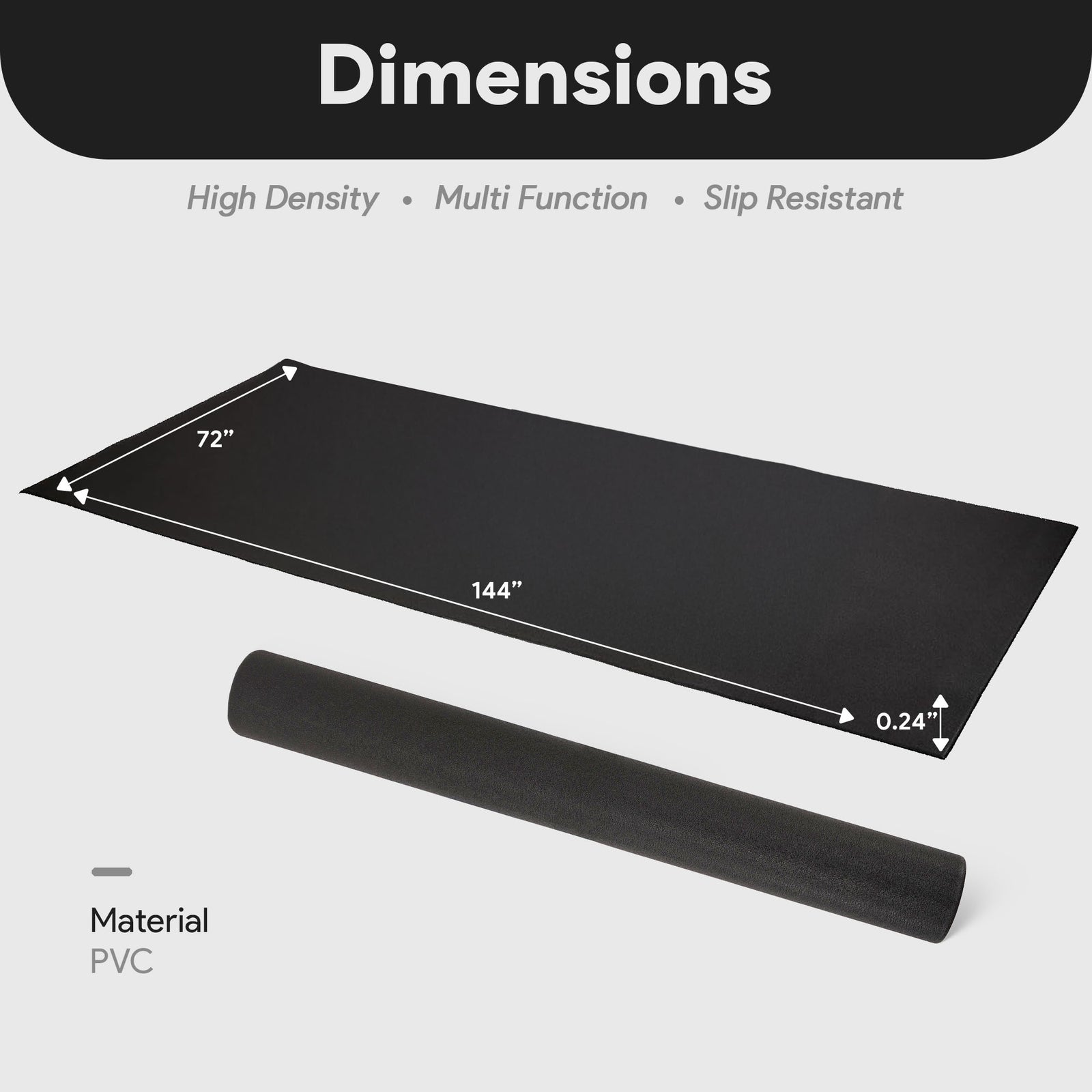 BalanceFrom Fitness 6' x 12' High Density Gym Equipment Mat for Floor Protection - VMInnovations