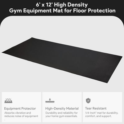 BalanceFrom 6' x 12' High Density Gym Equipment Mat for Floor Protection (Used)