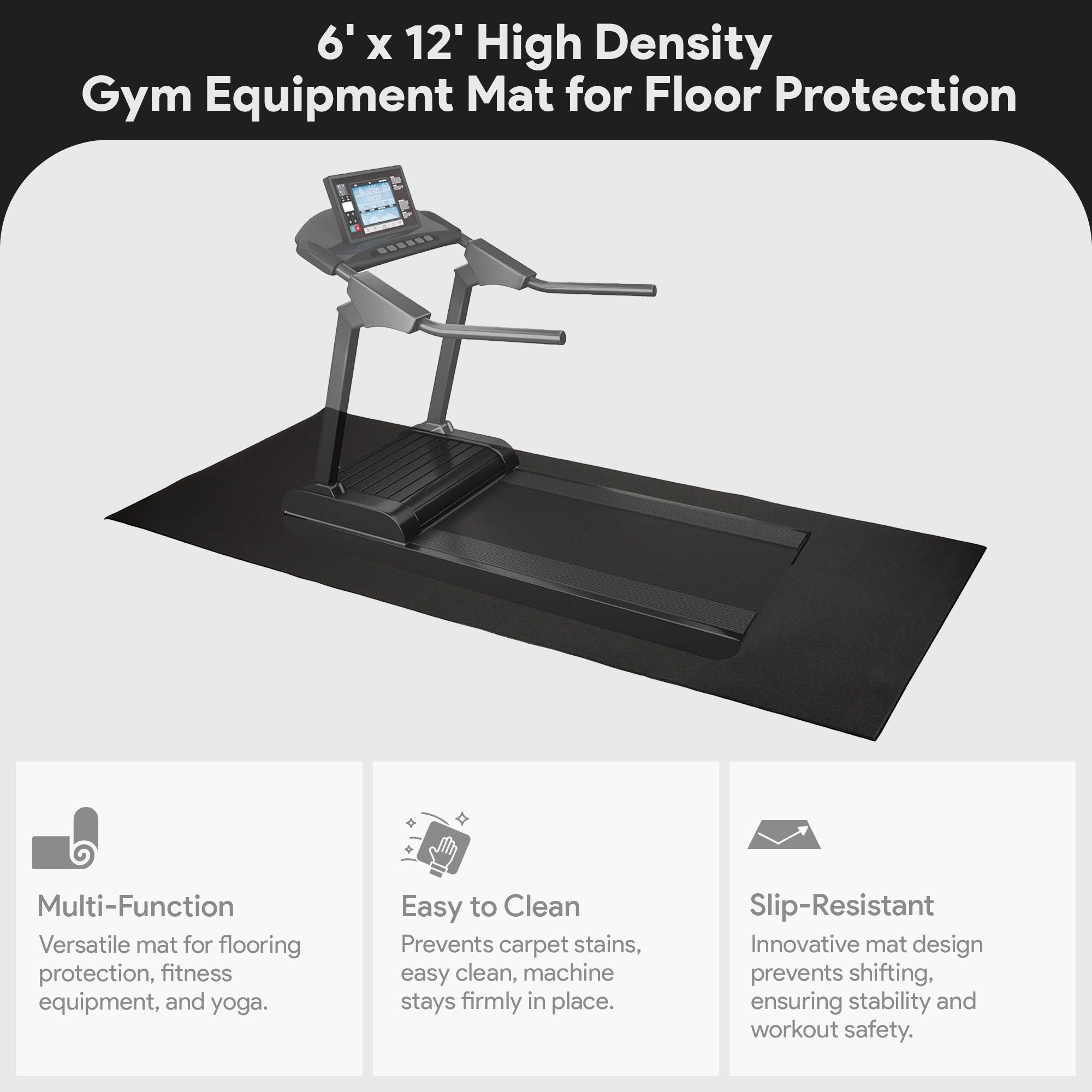 BalanceFrom 6' x 12' High Density Gym Equipment Mat for Floor Protection (Used) - VMInnovations
