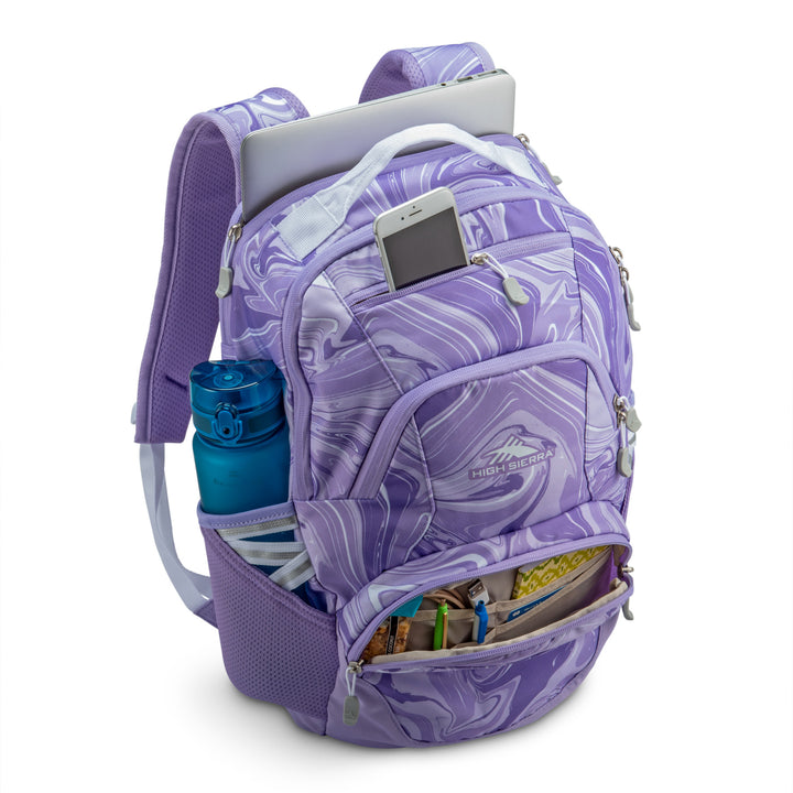 High Sierra Backpack, Fits most 17” Laptops,30L Capacity, Lavender (Open Box) - VMInnovations