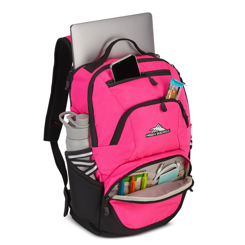 High Sierra Swoop Backpack, Bookbag Fits most 17” Laptops, Flamingo (Open Box)