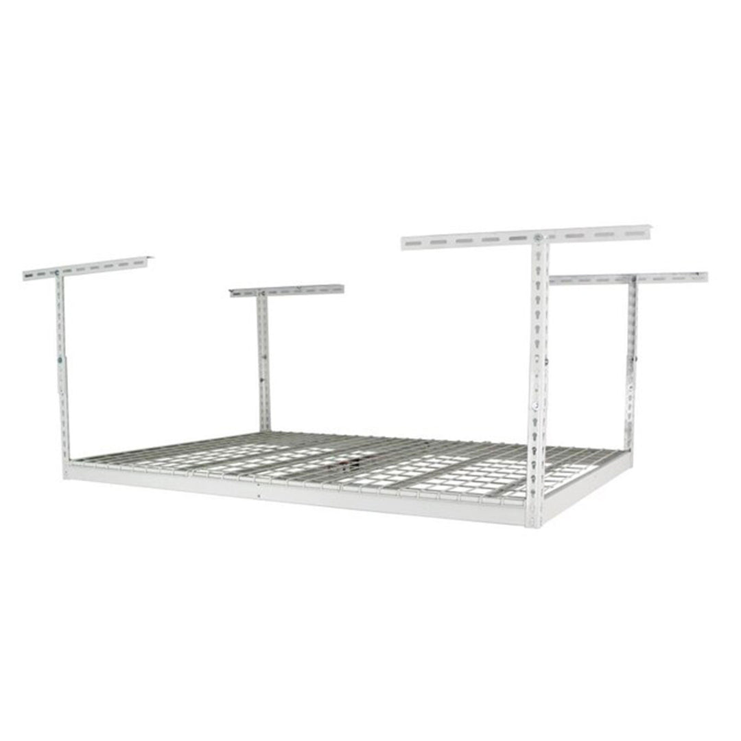 MonsterRax 4' x 6' Overhead Garage Storage Rack Holds 500 lbs, White (Open Box)