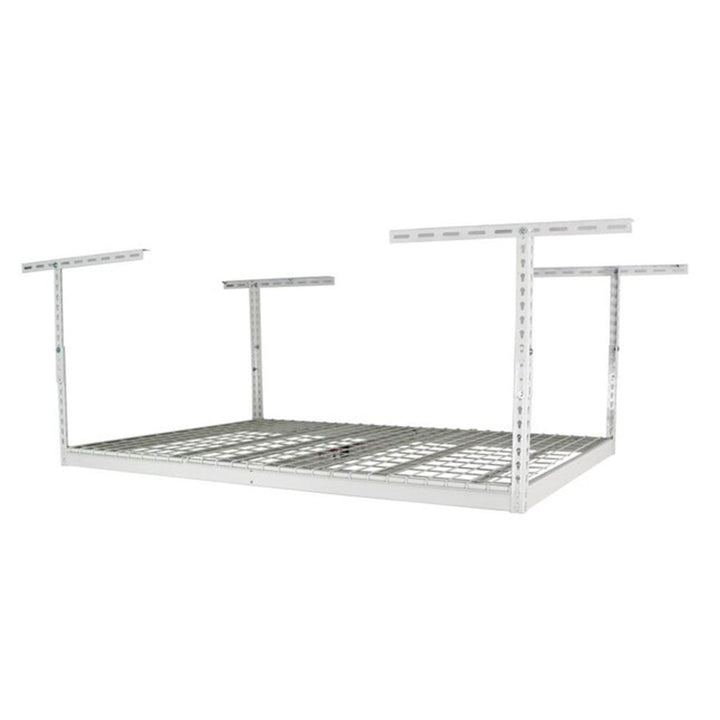 MonsterRax 4' x 6' Overhead Garage Storage Rack Holds 500 lbs, White (Open Box)