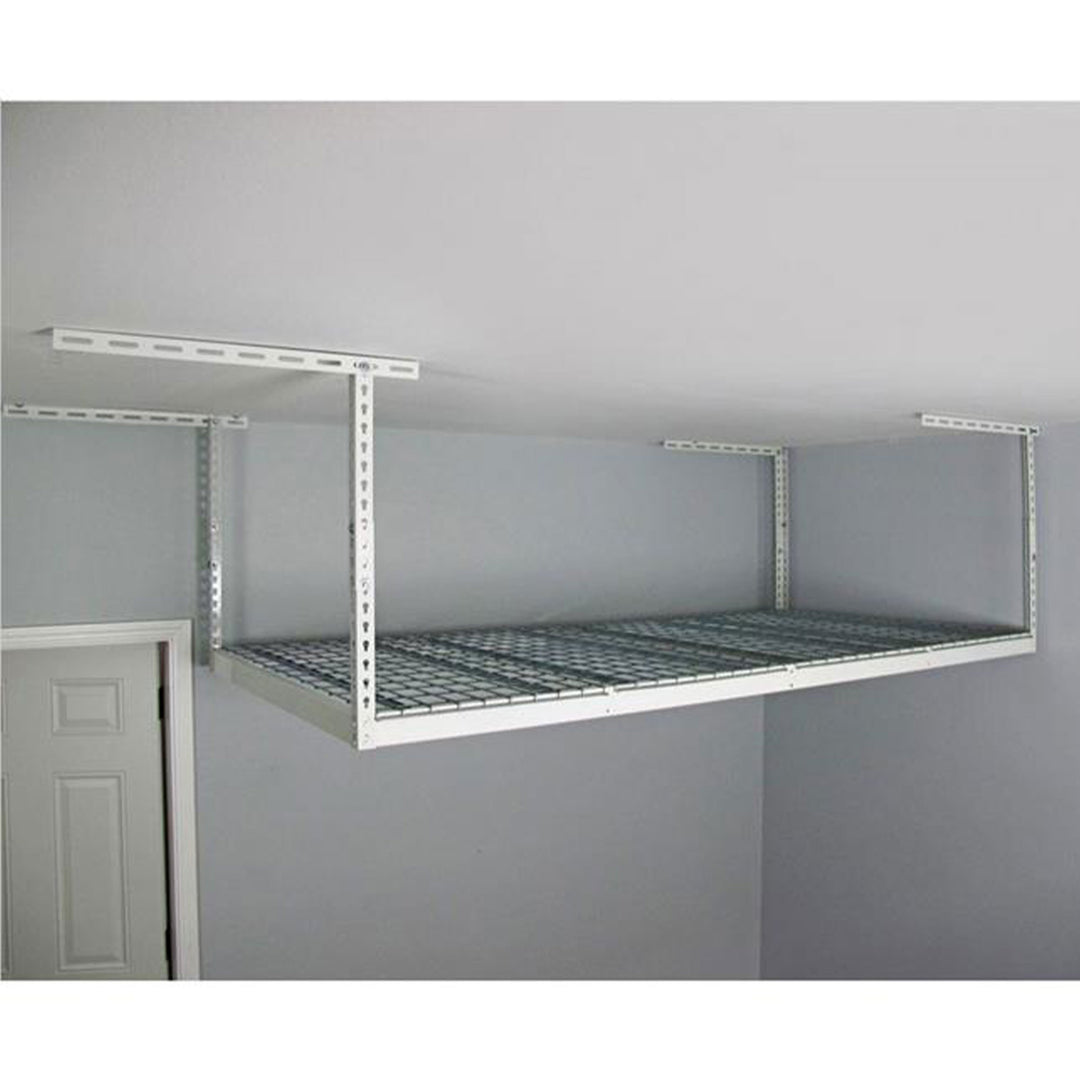 MonsterRax 4' x 6' Overhead Garage Storage Rack Up to 500 lbs, White (Open Box)