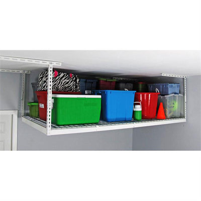 MonsterRax 4' x 6' Overhead Garage Storage Rack Up to 500 lbs, White (Open Box) - VMInnovations