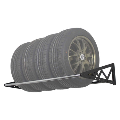 SafeRacks Adjustable Wall Mounted Tire Rack w/Brackets, Black (Open Box)
