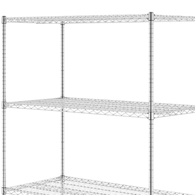SafeRacks 4 Tiered Storage Shelves w/Heavy Duty Steel Wire Shelf, Silver (Used) - VMInnovations