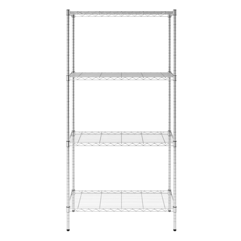 SafeRacks 4 Tier Steel Storage Shelving Unit w/4 Leveling Feet, Silver (Used)