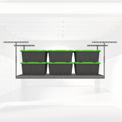 MonsterRax 2' x 8' Overhead Garage Storage Rack Holds Up to 350 Lbs, Hammertone - VMInnovations