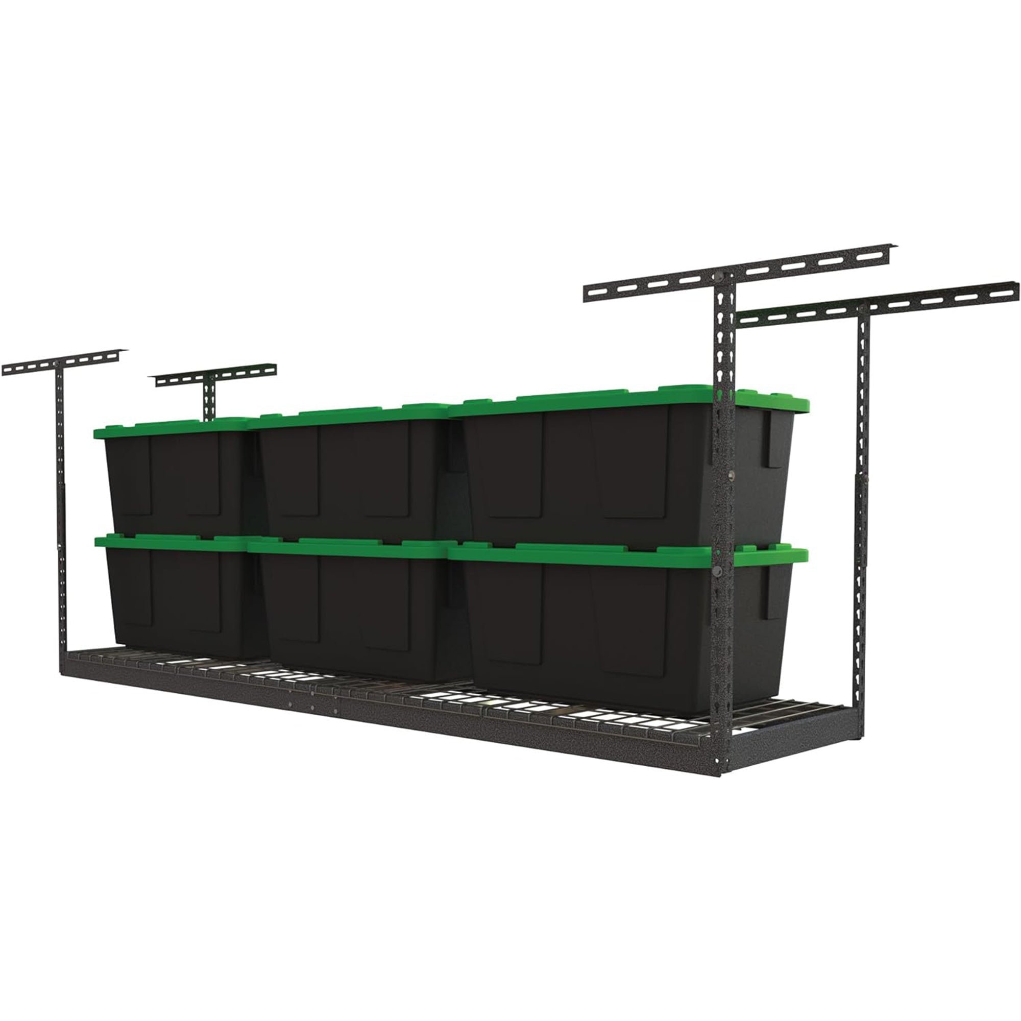 MonsterRax 2' x 8' Overhead Garage Storage Rack Holds Up to 350 Lbs, Hammertone - VMInnovations