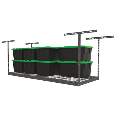 MonsterRax 3' x 8' Overhead Garage Storage Rack Holds Up to 450 Pounds, Grey