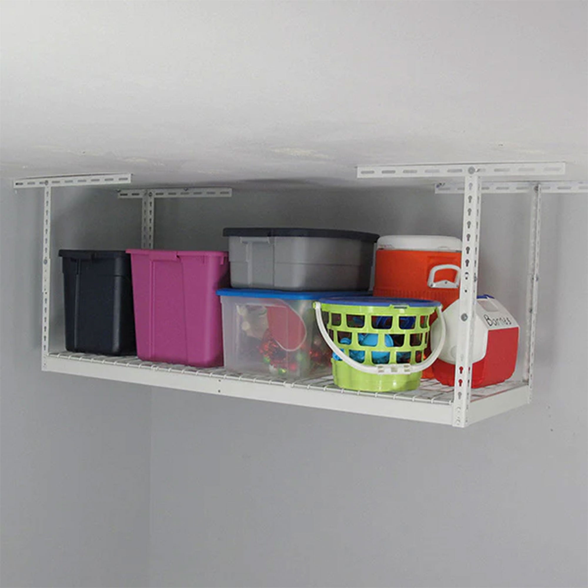 SafeRacks 2' x 6' Overhead Garage Storage Rack , White (Open Box) - VMInnovations