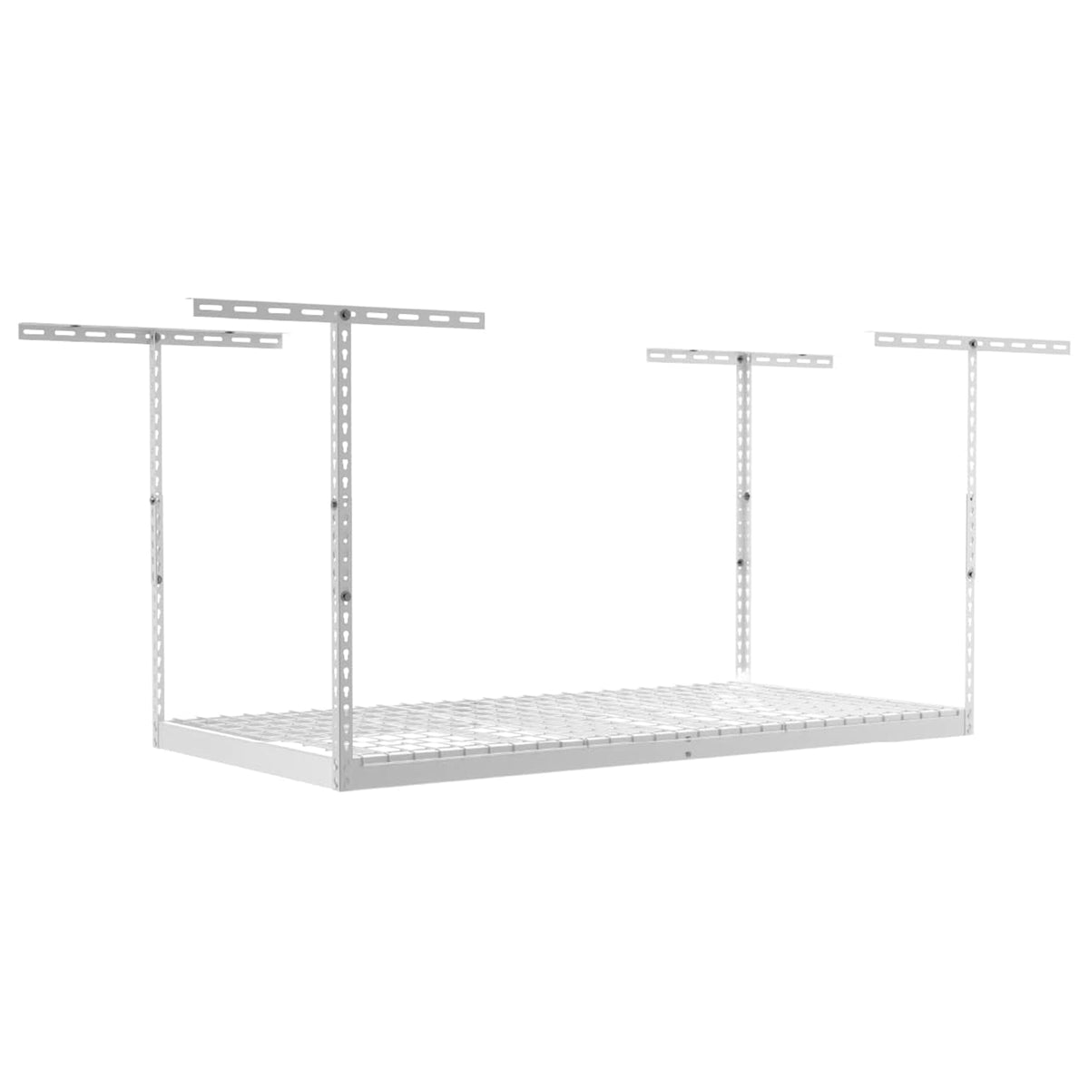 SafeRacks 2' x 8' Overhead Garage Storage Rack Holds Up to 400 Pounds, White