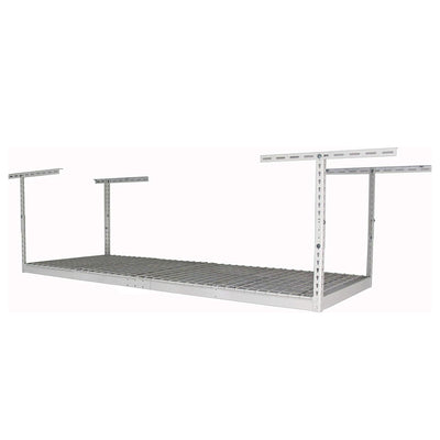 SafeRacks 3' x 8' Overhead Garage Storage Rack Holds Up to 500 Pounds, White