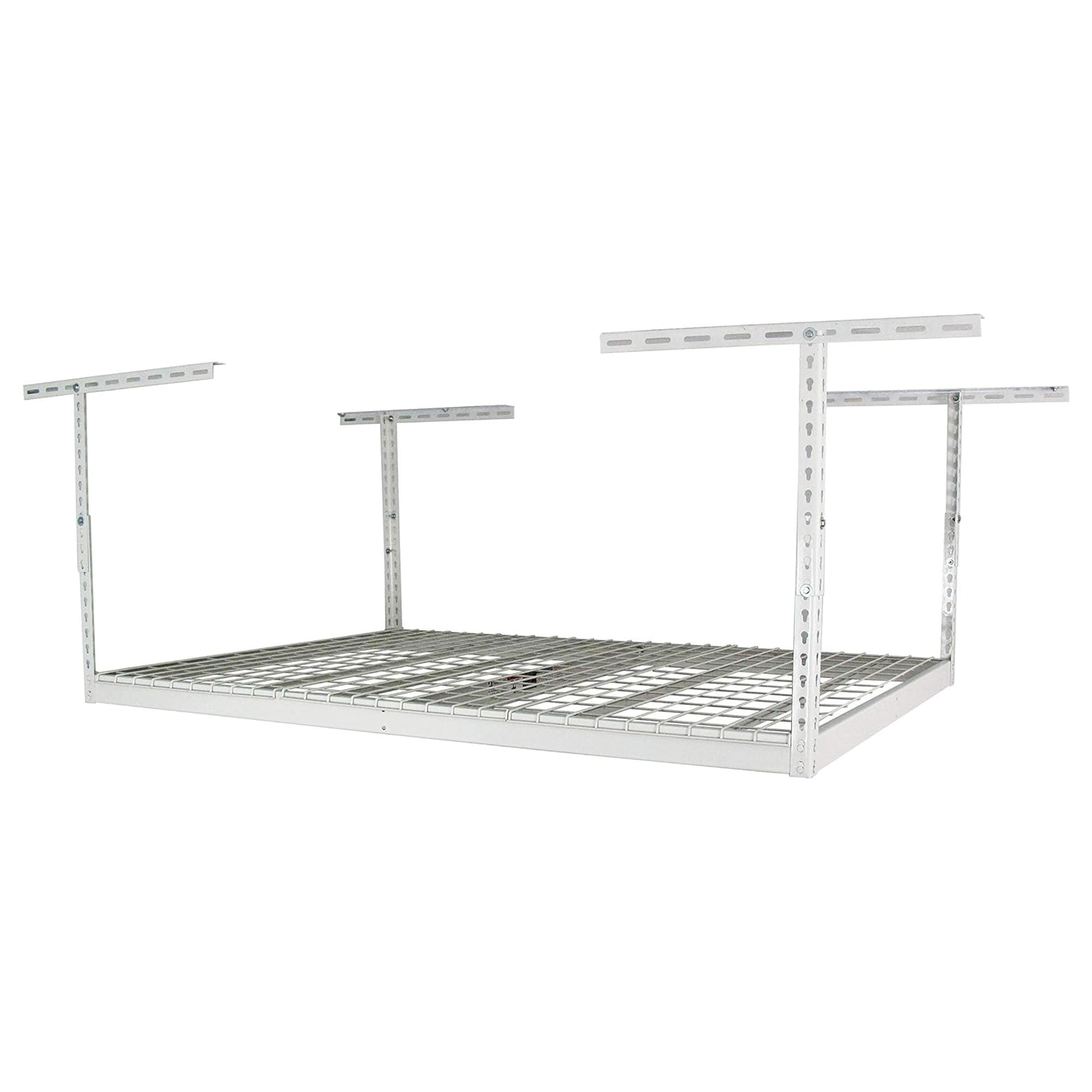 SafeRacks 4' x 6' Overhead Garage Storage Rack Holds Up to 500 Pounds, White