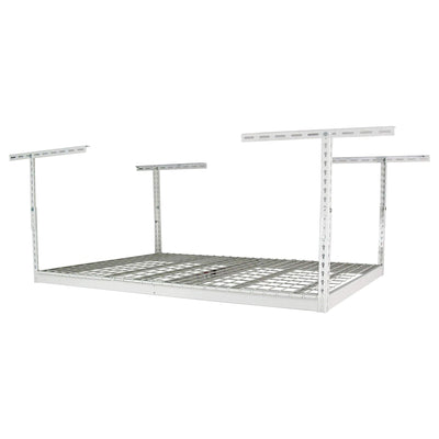 SafeRacks 4' x 6' Overhead Garage Storage Rack Holds Up to 500 Pounds, White