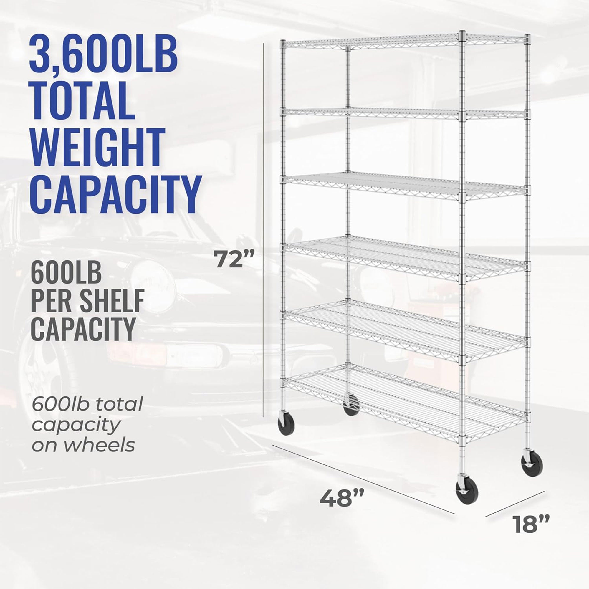 SafeRacks 6 Tiered Storage Shelves w/Heavy Duty Steel Wire Unit,White(Used) - VMInnovations