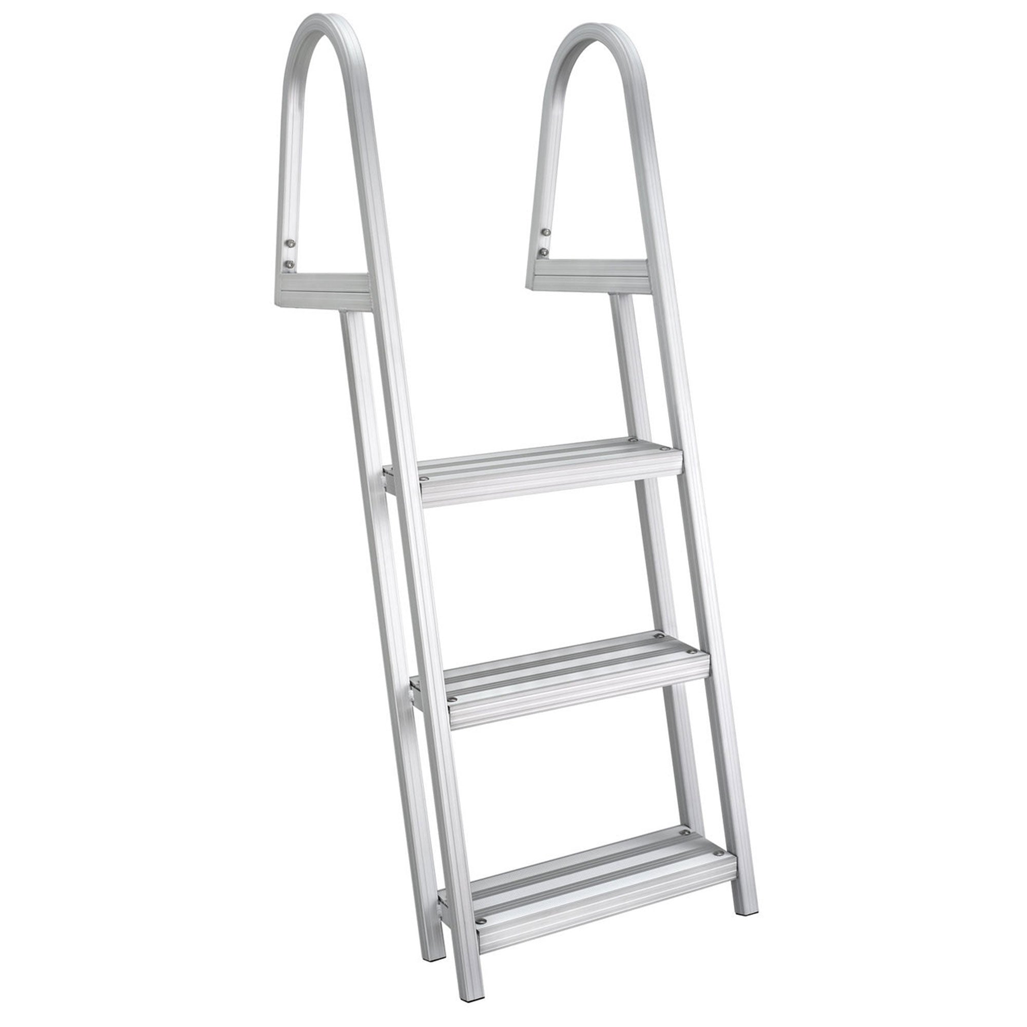 RecPro 3Step Angled Aluminum Pontoon Dock and Boat Boarding Ladder, Silver(Used) - VMInnovations