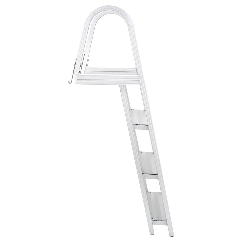 RecPro 3Step Angled Aluminum Pontoon Dock and Boat Boarding Ladder, Silver(Used)