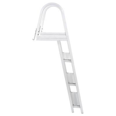 RecPro 3 Step Aluminum Pontoon Dock & Boat Boarding Ladder, Silver (Open Box)