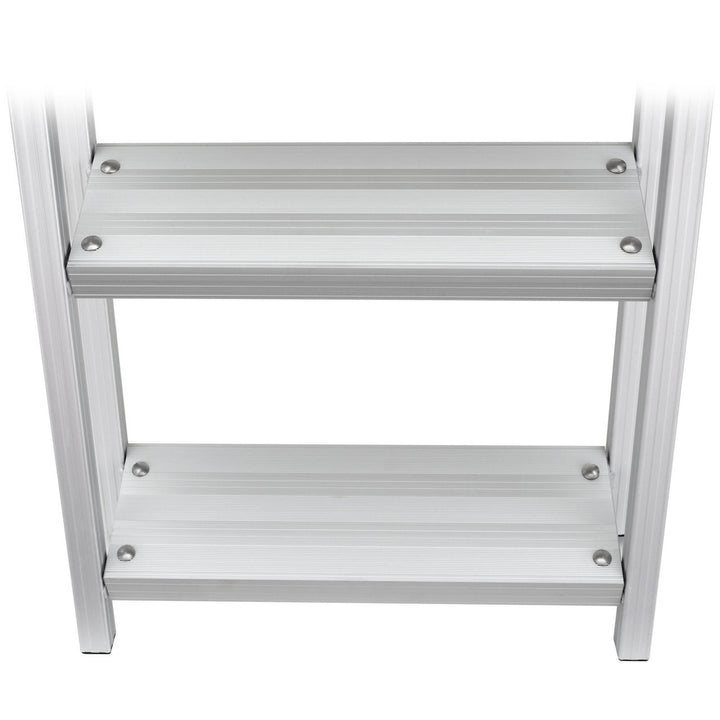 RecPro 3 Step Aluminum Pontoon Dock & Boat Boarding Ladder, Silver (Open Box) - VMInnovations
