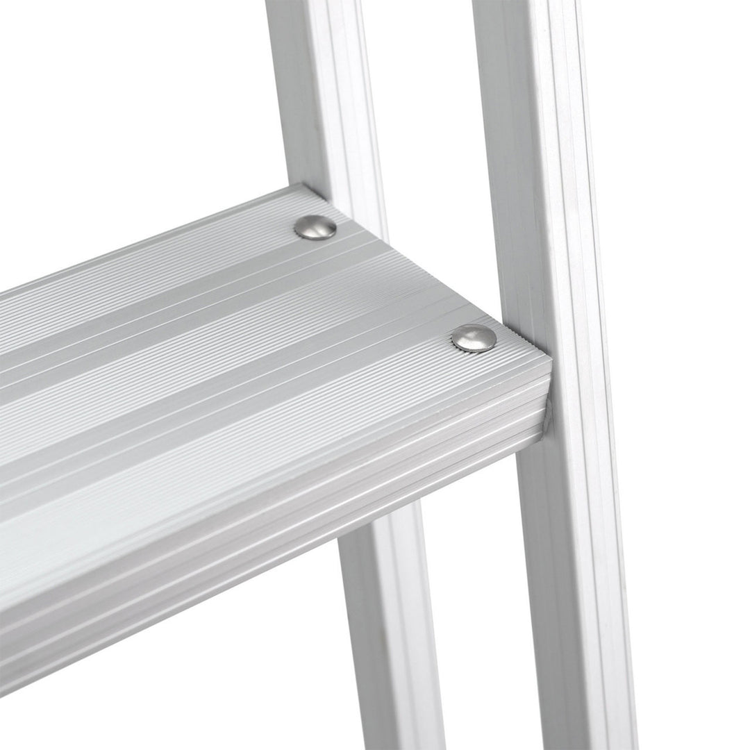 RecPro 3 Step Aluminum Pontoon Dock & Boat Boarding Ladder, Silver (Open Box) - VMInnovations