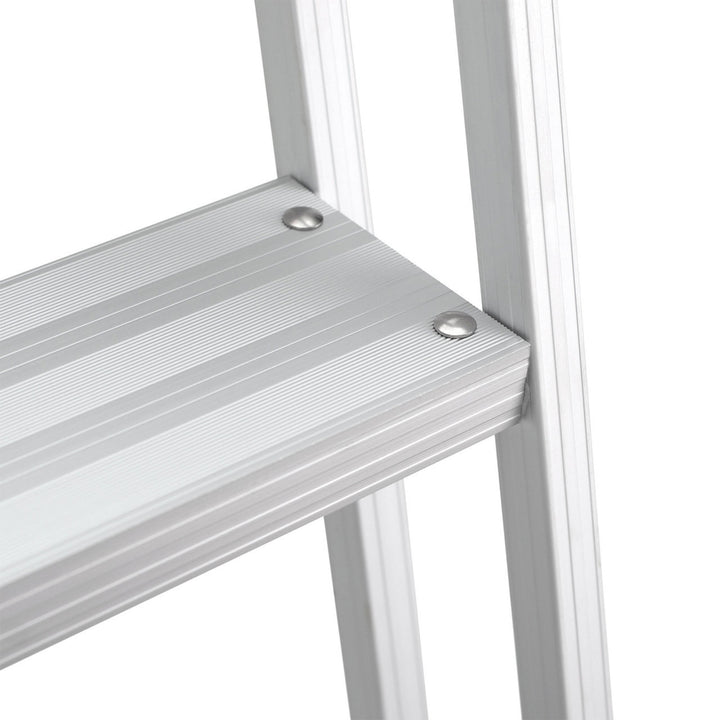 RecPro 3 Step Aluminum Pontoon Dock & Boat Boarding Ladder, Silver (Open Box) - VMInnovations