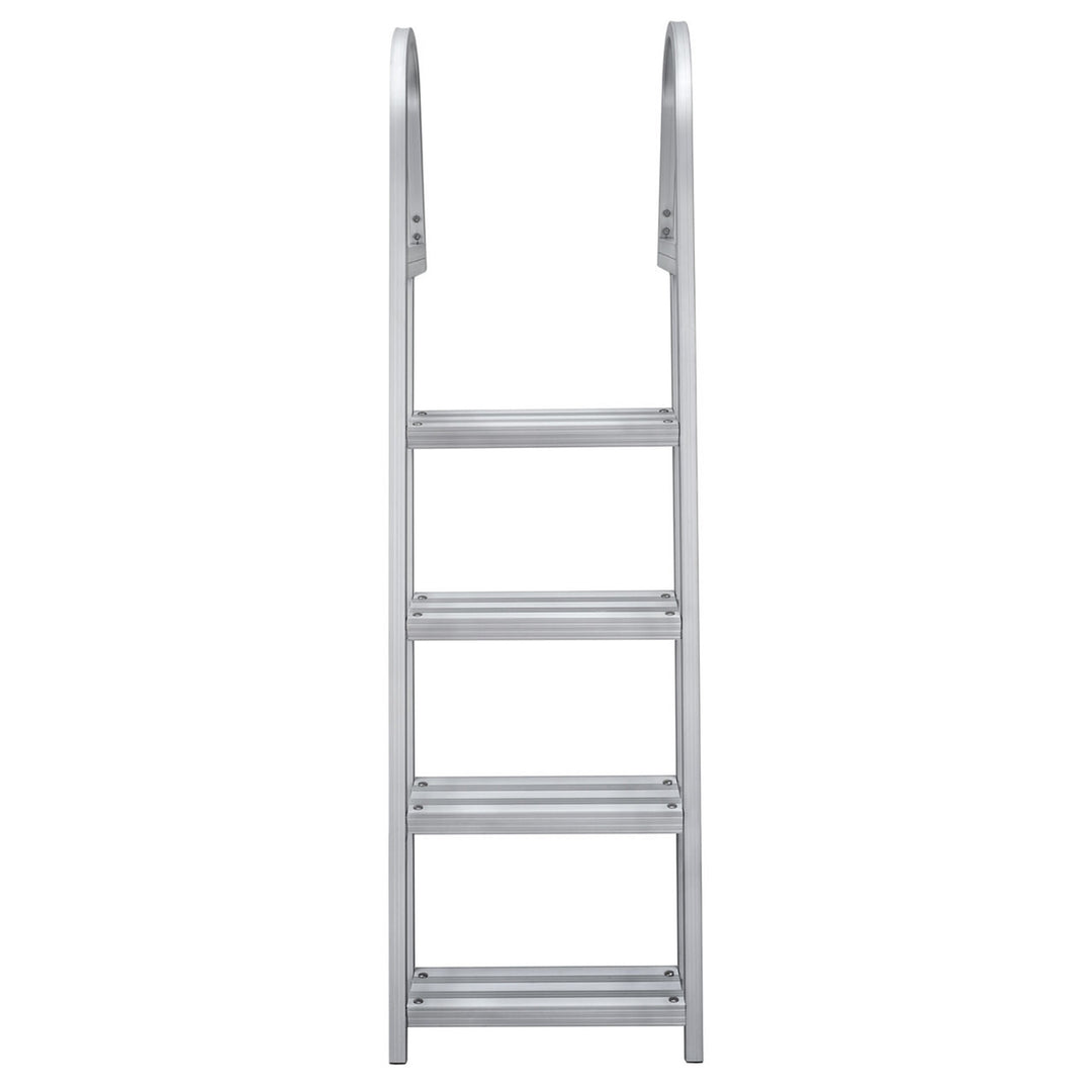 RecPro 4 Step Angled Aluminum Pontoon Dock and Boat Boarding Ladder,Silver(Used) - VMInnovations