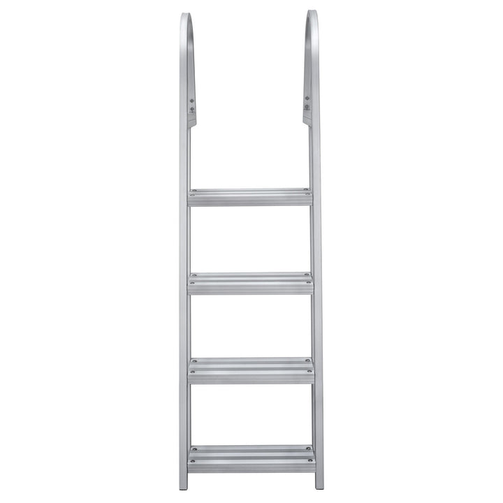 RecPro 4 Step Angled Aluminum Pontoon Dock and Boat Boarding Ladder,Silver(Used)