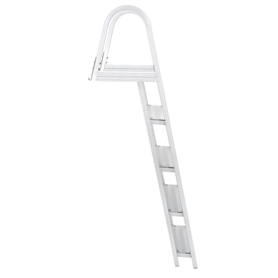 RecPro 4 Step Aluminum Pontoon Dock & Boat Boarding Ladder, Silver (Open Box)