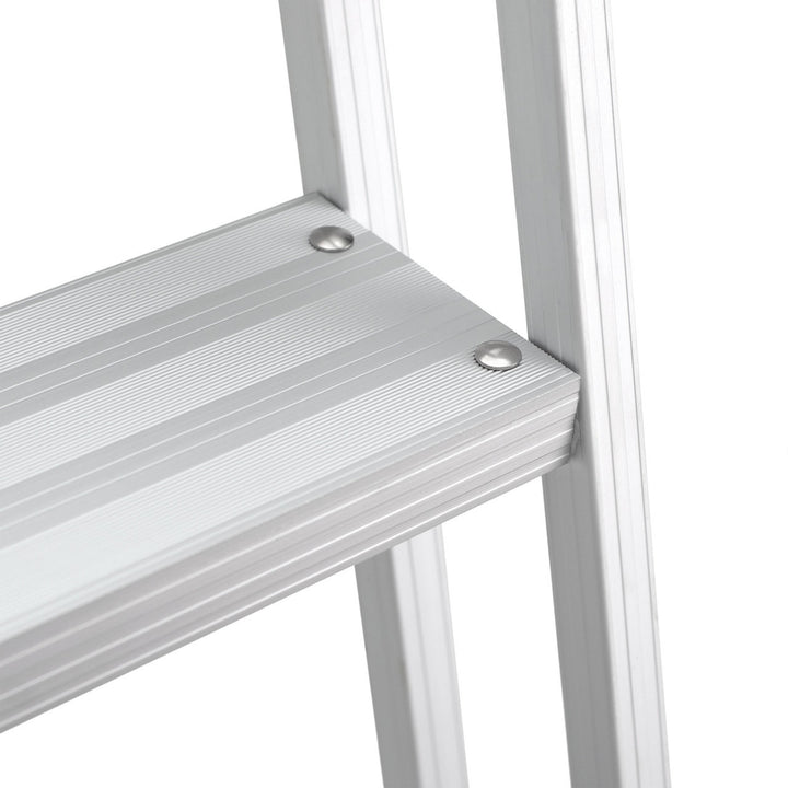 RecPro 4 Step Angled Aluminum Pontoon Dock and Boat Boarding Ladder,Silver(Used)
