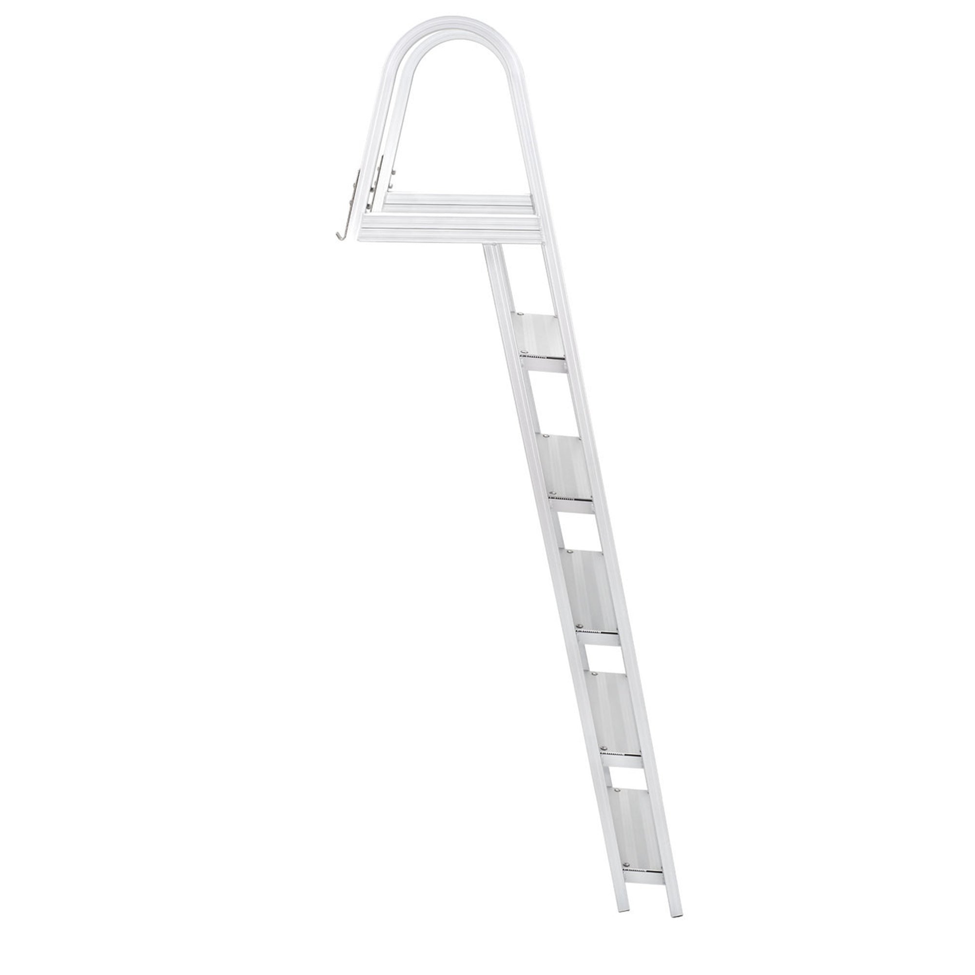 RecPro 5 Step Angled Aluminum Pontoon Dock & Boat Boarding Ladder, Silver (Used) - VMInnovations