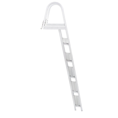 RecPro 5 Step Angled Aluminum Pontoon Dock & Boat Boarding Ladder, Silver (Used) - VMInnovations