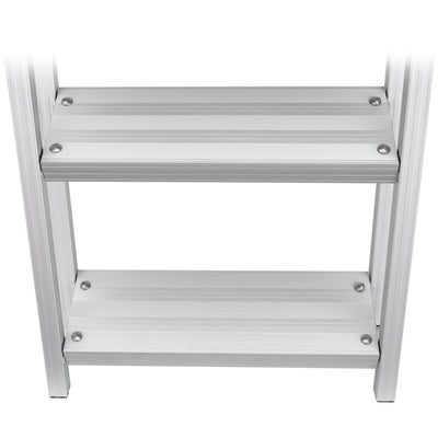 RecPro 5 Step Angled Aluminum Pontoon Dock & Boat Ladder, Silver (Open Box) - VMInnovations