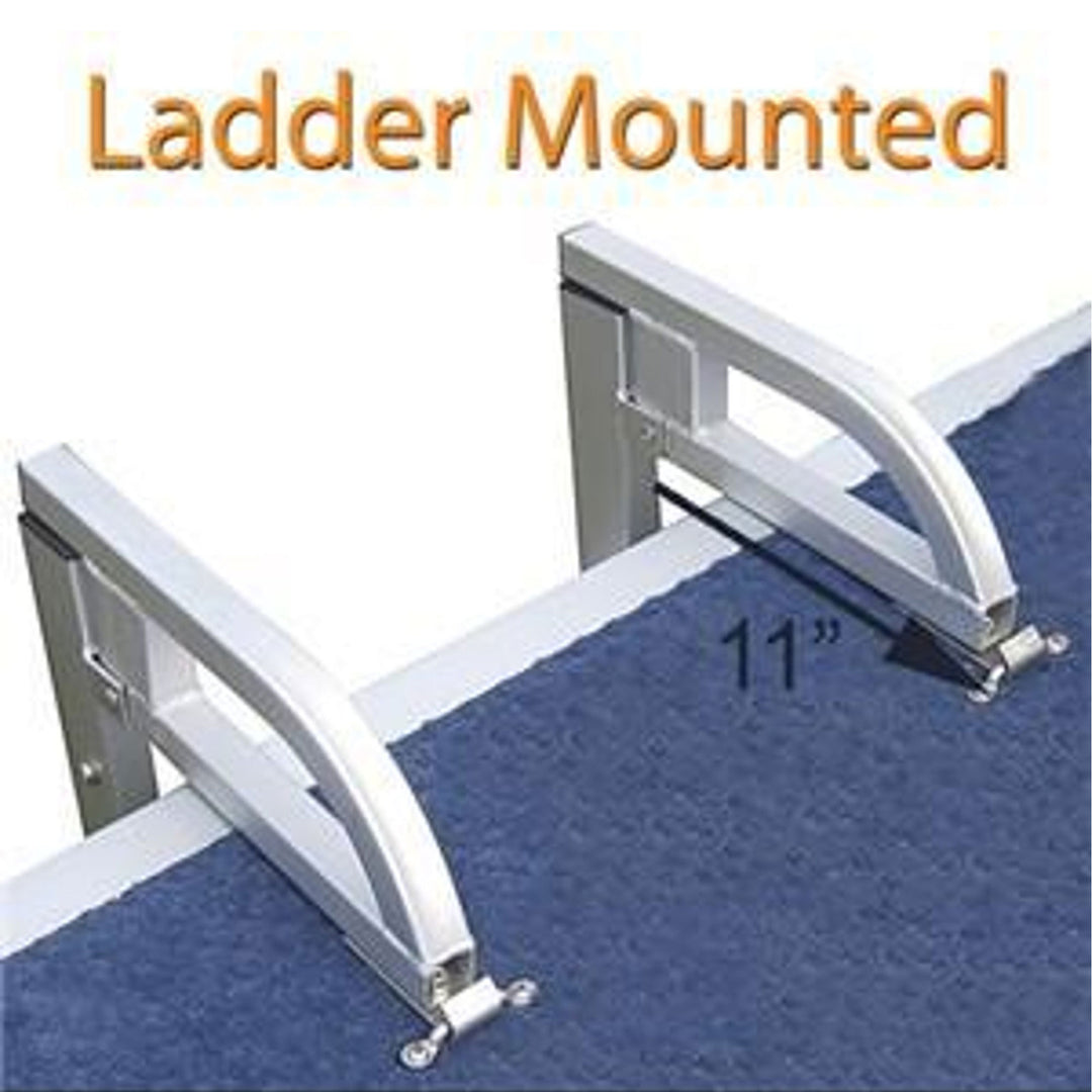 RecPro Compact Space Saving Aluminum Quick Release 4-Step Pontoon Ladder (Used) - VMInnovations