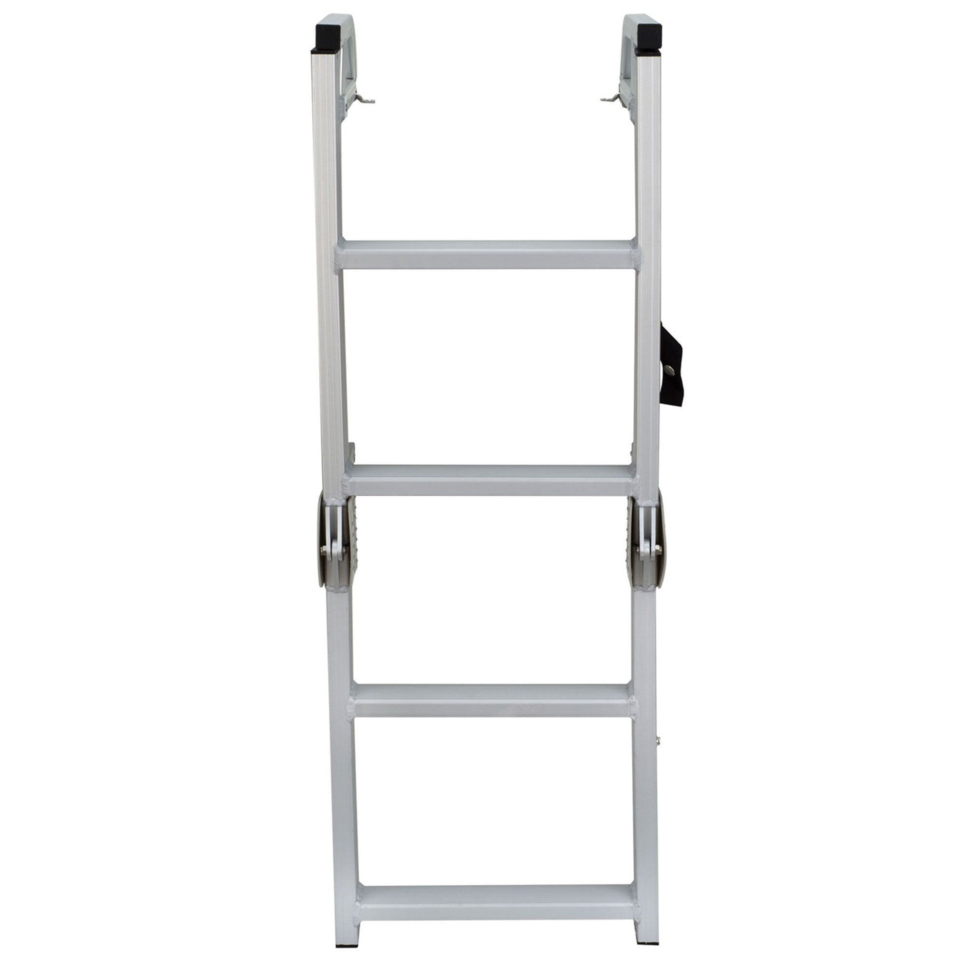 Space Saving Aluminum Quick Release 4-Step Pontoon Boat Ladder (Open Box) - VMInnovations