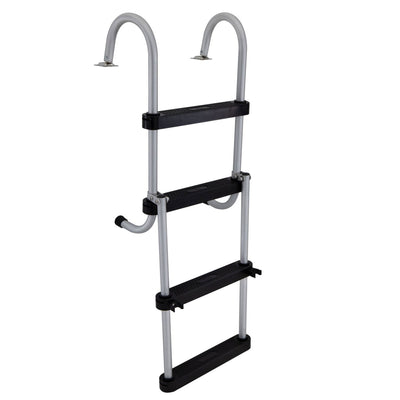 RecPro Space Saving Aluminum 4-Step Pontoon Boat Ladder w/Plastic Steps (Used) - VMInnovations