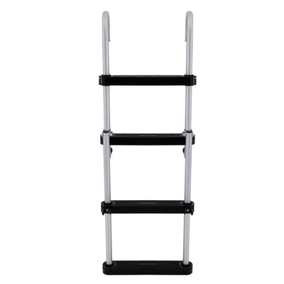 RecPro Compact Space Saving Aluminum 4-Step Pontoon Boat Ladder w/Plastic Steps - VMInnovations