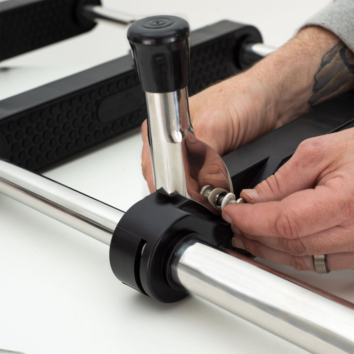 RecPro Compact Steel Heavy Duty 4 Step Pontoon Boat Boarding Ladder (Used) - VMInnovations