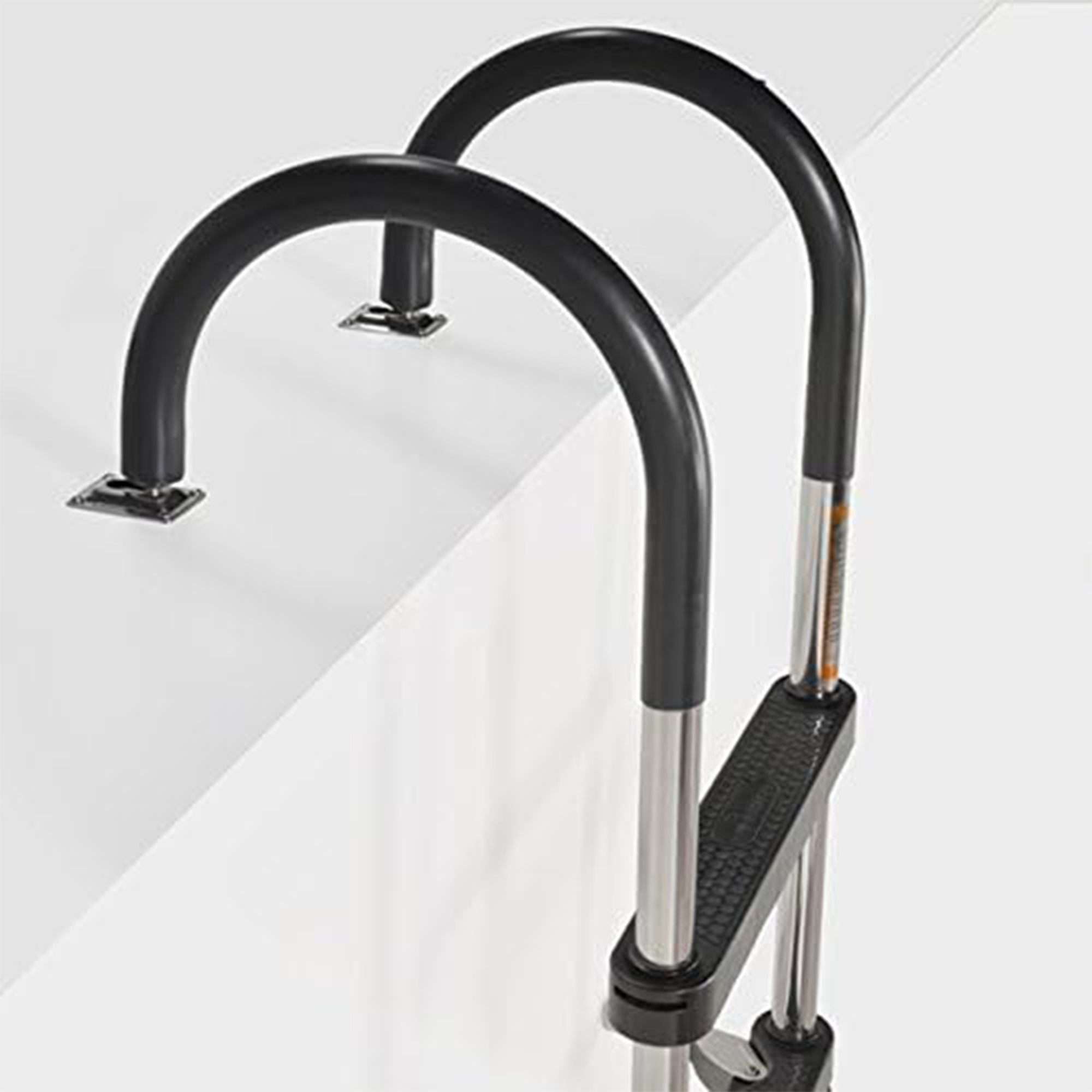 RecPro Compact Stainless Steel Heavy Duty 4 Step Pontoon Boat Boarding Ladder - VMInnovations